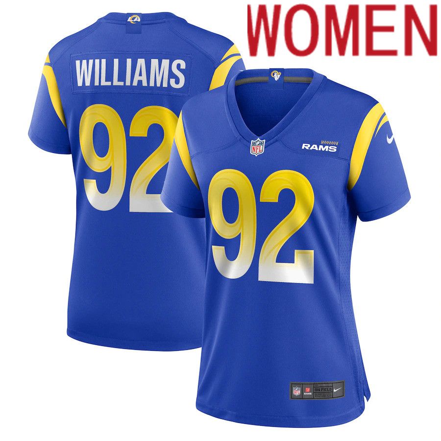 Women Los Angeles Rams #92 Jonah Williams Nike Royal Game Player NFL Jersey